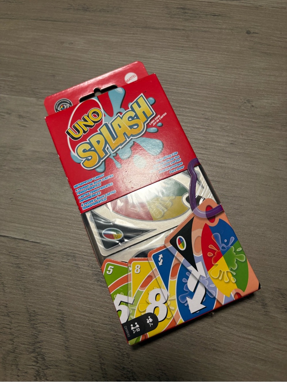 Mattel UNO Splash Card Game - Red and Multicolor